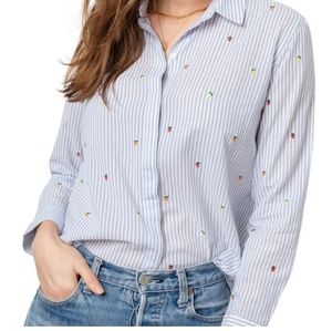 NWT Rails Taylor Embroidered Citrus Button Up Top